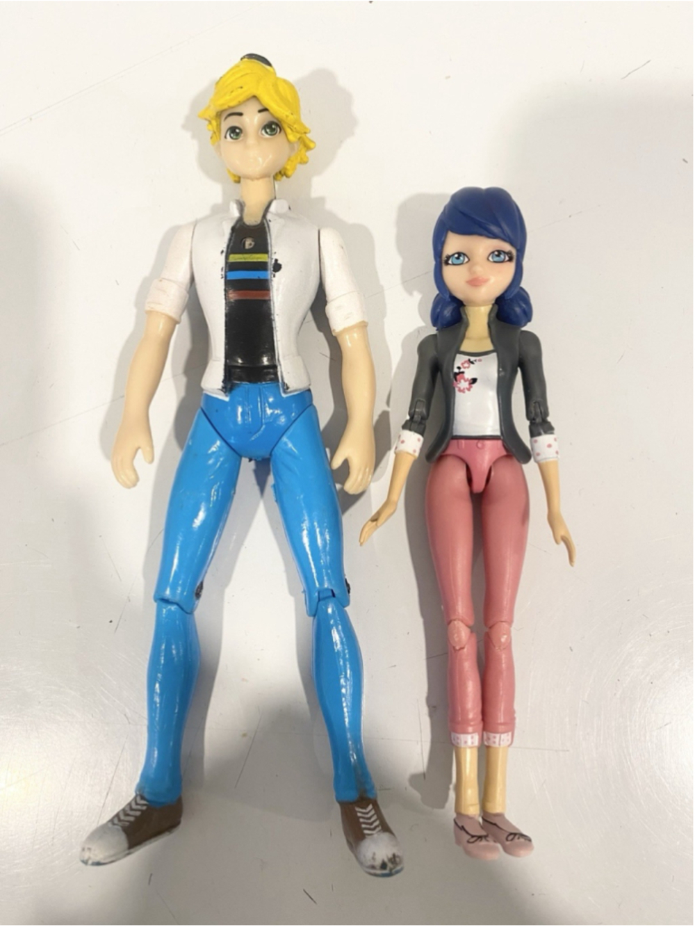 Bandai Miraculous Ladybug Adrien & Marinette Action Figure Lot Light Up 2015